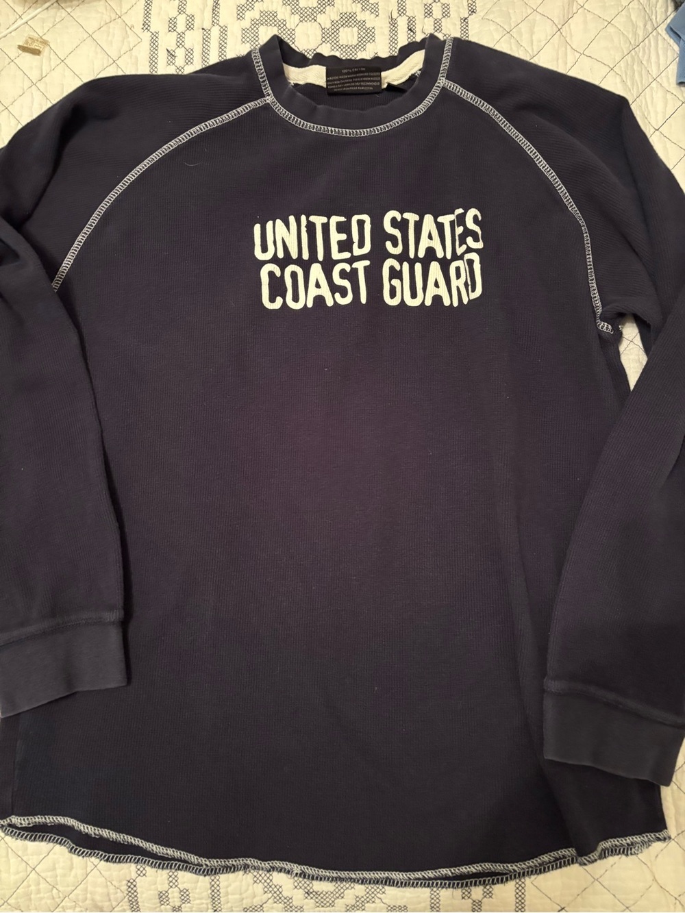 United States Coast Guard Navy Crewneck Thermal Sweater Xl